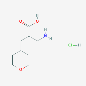 molecular formula C9H18ClNO3 B2498652 3-氨基-2-[(氧杂环丁烷-4-基)甲基]丙酸盐酸盐 CAS No. 1955520-06-5