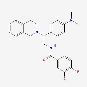 molecular formula C26H27F2N3O B2498656 N-(2-(3,4-dihydroisoquinolin-2(1H)-yl)-2-(4-(dimethylamino)phenyl)ethyl)-3,4-difluorobenzamide CAS No. 946244-05-9
