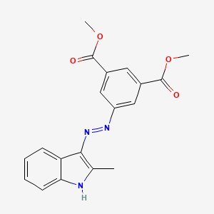 molecular formula C19H17N3O4 B2498658 (E)-dimethyl 5-(2-(2-methyl-3H-indol-3-ylidene)hydrazinyl)isophthalate CAS No. 304692-04-4