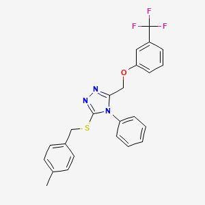 3-[(4-Methylphenyl)methylsulfanyl]-4-phenyl-5-[[3-(trifluoromethyl)phenoxy]methyl]-1,2,4-triazole