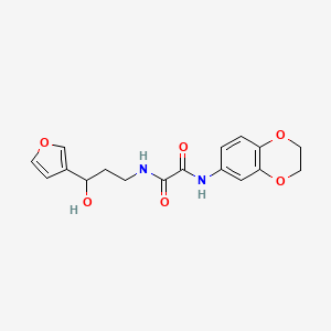 molecular formula C17H18N2O6 B2498662 N1-(2,3-dihydrobenzo[b][1,4]dioxin-6-yl)-N2-(3-(furan-3-yl)-3-hydroxypropyl)oxalamide CAS No. 2034314-11-7