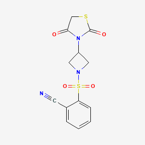 2-((3-(2,4-Dioxothiazolidin-3-yl)azetidin-1-yl)sulfonyl)benzonitrile