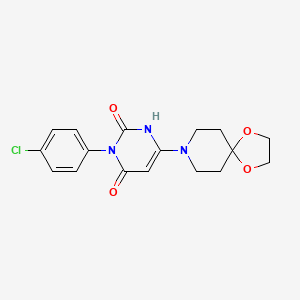 3-(4-chlorophenyl)-6-(1,4-dioxa-8-azaspiro[4.5]decan-8-yl)pyrimidine-2,4(1H,3H)-dione