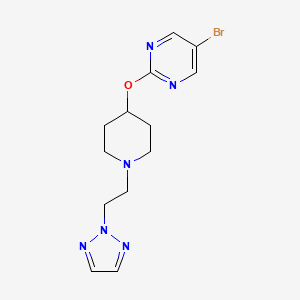 molecular formula C13H17BrN6O B2498669 5-Bromo-2-[1-[2-(triazol-2-yl)ethyl]piperidin-4-yl]oxypyrimidine CAS No. 2415465-60-8