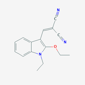 molecular formula C16H15N3O B249867 2-[(2-Ethoxy-1-ethylindol-3-yl)methylidene]propanedinitrile 