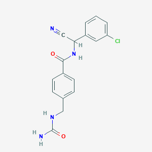 molecular formula C17H15ClN4O2 B2498670 4-[(carbamoylamino)methyl]-N-[(3-chlorophenyl)(cyano)methyl]benzamide CAS No. 1333525-05-5