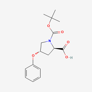 molecular formula C16H21NO5 B2498672 (2r,4s)-1-(叔丁氧羰基)-4-苯氧基吡咯啉-2-羧酸 CAS No. 2380783-50-4