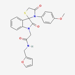 molecular formula C24H21N3O5S B2498680 N-(furan-2-ylmethyl)-2-(3'-(4-methoxyphenyl)-2,4'-dioxospiro[indoline-3,2'-thiazolidin]-1-yl)acetamide CAS No. 894560-45-3