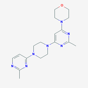 molecular formula C18H25N7O B2498701 4-{2-Methyl-6-[4-(2-methylpyrimidin-4-yl)piperazin-1-yl]pyrimidin-4-yl}morpholine CAS No. 2415462-25-6