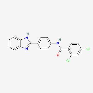 molecular formula C20H13Cl2N3O B2498702 N-(4-(1H-苯并咪唑-2-基)苯基)-2,4-二氯苯甲酰胺 CAS No. 476633-99-5