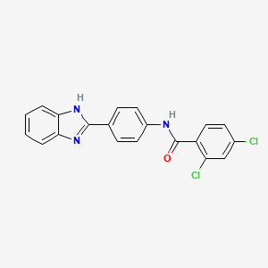 molecular formula C20H13Cl2N3O B2498702 N-[4-(1H-benzimidazol-2-yl)phényl]-2,4-dichlorobenzamide CAS No. 476633-99-5