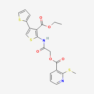 [2-[(3-Ethoxycarbonyl-4-thiophen-2-ylthiophen-2-yl)amino]-2-oxoethyl] 2-methylsulfanylpyridine-3-carboxylate