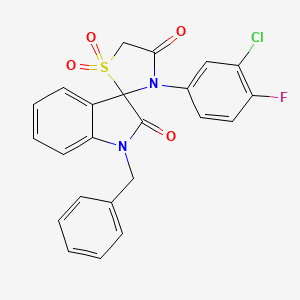 1-Benzyl-3'-(3-chloro-4-fluorophenyl)-1,2-dihydrospiro[indole-3,2'-[1lambda6,3]thiazolidine]-1',1',2,4'-tetrone