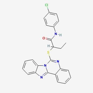 2-(benzimidazo[1,2-c]quinazolin-6-ylthio)-N-(4-chlorophenyl)butanamide