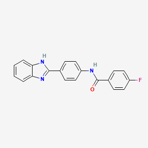 molecular formula C20H14FN3O B2498715 N-(4-(1H-苯并[1,2-d]咪唑-2-基)苯基)-4-氟苯甲酰胺 CAS No. 312317-95-6