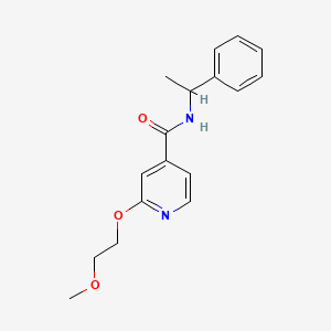 molecular formula C17H20N2O3 B2498716 2-(2-甲氧基乙氧基)-N-(1-苯乙基)异烟酰胺 CAS No. 2034360-92-2