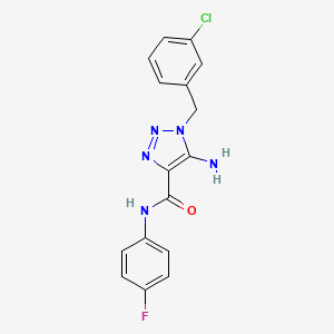 5-amino-1-[(3-chlorophenyl)methyl]-N-(4-fluorophenyl)triazole-4-carboxamide