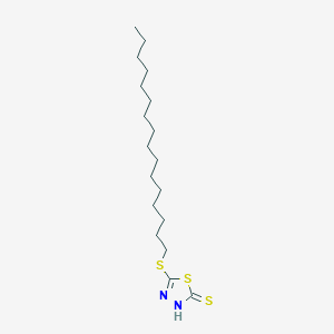 molecular formula C18H34N2S3 B2498723 5-(Hexadecylsulfanyl)-2,3-dihydro-1,3,4-thiadiazole-2-thione CAS No. 4858-33-7