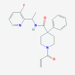 molecular formula C22H24FN3O2 B2498725 N-[1-(3-Fluoropyridin-2-yl)ethyl]-4-phenyl-1-prop-2-enoylpiperidine-4-carboxamide CAS No. 2200175-95-5