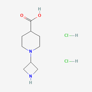 molecular formula C9H18Cl2N2O2 B2498730 1-(Azetidin-3-yl)piperidine-4-carboxylic acid;dihydrochloride CAS No. 2416234-33-6