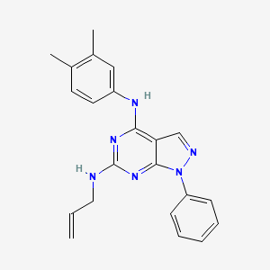 (3,4-Dimethylphenyl)[1-phenyl-6-(prop-2-enylamino)pyrazolo[4,5-e]pyrimidin-4-y l]amine