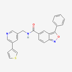 molecular formula C24H17N3O2S B2498735 3-苯基-N-((5-(噻吩-3-基)吡啶-3-基)甲基)苯并[c]异噁唑-5-甲酰胺 CAS No. 1788679-67-3