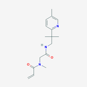 molecular formula C16H23N3O2 B2498736 N-Methyl-N-[2-[[2-methyl-2-(5-methylpyridin-2-yl)propyl]amino]-2-oxoethyl]prop-2-enamide CAS No. 2202501-28-6