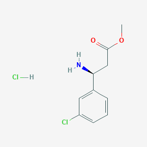 molecular formula C10H13Cl2NO2 B2498752 Methyl (S)-3-amino-3-(3-chlorophenyl)propanoate hydrochloride CAS No. 1245606-65-8