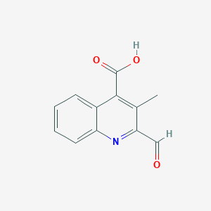 molecular formula C12H9NO3 B2498754 2-Formyl-3-methylquinoline-4-carboxylic acid CAS No. 500794-22-9