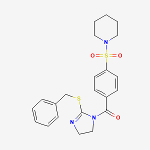 (2-Benzylsulfanyl-4,5-dihydroimidazol-1-yl)-(4-piperidin-1-ylsulfonylphenyl)methanone