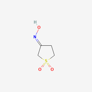 molecular formula C4H7NO3S B2498758 3-(Hydroxyimino)-2,4,5-trihydrothiophene-1,1-dione CAS No. 7272-29-9