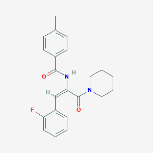 molecular formula C22H23FN2O2 B249876 N-[2-(2-fluorophenyl)-1-(1-piperidinylcarbonyl)vinyl]-4-methylbenzamide 