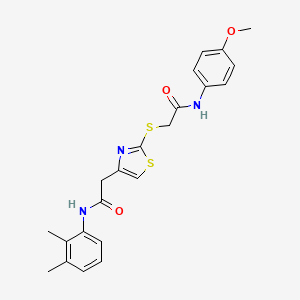 molecular formula C22H23N3O3S2 B2498762 N-(2,3-二甲基苯基)-2-(2-((2-((4-甲氧基苯基)氨基)-2-氧代乙基)硫代)噻唑-4-基)乙酰胺 CAS No. 941873-87-6