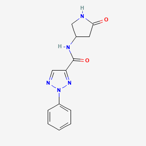 molecular formula C13H13N5O2 B2498768 N-(5-oxopyrrolidin-3-yl)-2-phenyl-2H-1,2,3-triazole-4-carboxamide CAS No. 1351644-97-7