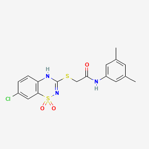 molecular formula C17H16ClN3O3S2 B2498770 2-((7-氯-1,1-二氧代-4H-苯并[e][1,2,4]噻嗪-3-基)硫)-N-(3,5-二甲基苯基)乙酰胺 CAS No. 899976-15-9