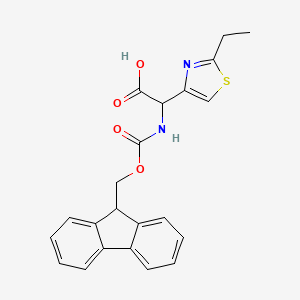 molecular formula C22H20N2O4S B2498771 2-(2-ethyl-1,3-thiazol-4-yl)-2-({[(9H-fluoren-9-yl)methoxy]carbonyl}amino)acetic acid CAS No. 1869395-97-0