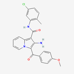 molecular formula C24H20ClN3O3 B2498777 2-amino-N-(5-chloro-2-methylphenyl)-3-(4-methoxybenzoyl)indolizine-1-carboxamide CAS No. 903345-76-6