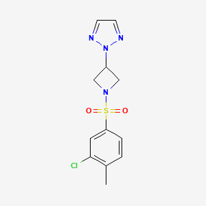 molecular formula C12H13ClN4O2S B2498782 2-(1-((3-氯-4-甲基苯基)磺酰)氮杂环丁-3-基)-2H-1,2,3-三唑 CAS No. 2194847-28-2