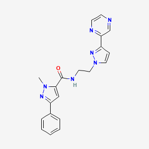 molecular formula C20H19N7O B2498783 1-甲基-3-苯基-N-(2-(3-(吡啶-2-基)-1H-吡唑-1-基)乙基)-1H-吡唐酰胺 CAS No. 2034605-61-1