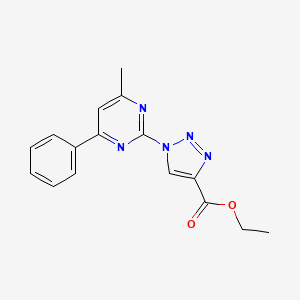 molecular formula C16H15N5O2 B2498788 乙基 1-(4-甲基-6-苯基-2-嘧啶基)-1H-1,2,3-三唑-4-甲酸酯 CAS No. 866040-37-1