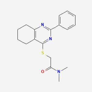 N,N-Dimethyl-2-(2-phenyl-5,6,7,8-tetrahydro-quinazolin-4-ylsulfanyl)-acetamide