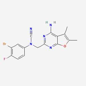 2-{[(3-Bromo-4-fluorophenyl)(cyano)amino]methyl}-5,6-dimethylfuro[2,3-d]pyrimidin-4-amine