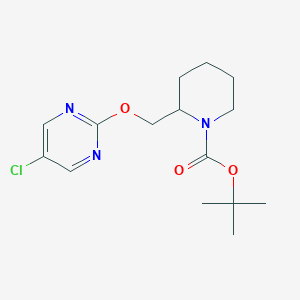 molecular formula C15H22ClN3O3 B2498792 叔丁基 2-(((5-氯嘧啶-2-基)氧基)甲基)哌啶-1-甲酸酯 CAS No. 1261231-02-0