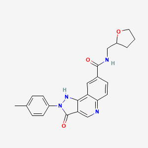 molecular formula C23H22N4O3 B2498796 3-[1-(4-Bromobenzoyl)piperidin-4-yl]-4-methylisoxazol-5-amine CAS No. 1251625-25-8