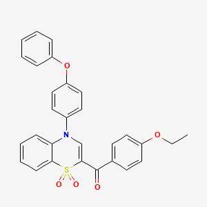 molecular formula C29H23NO5S B2498805 [1,1-dioxido-4-(4-phenoxyphenyl)-4H-1,4-benzothiazin-2-yl](4-ethoxyphenyl)methanone CAS No. 1114649-90-9