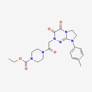 ethyl 4-(2-(3,4-dioxo-8-(p-tolyl)-3,4,7,8-tetrahydroimidazo[2,1-c][1,2,4]triazin-2(6H)-yl)acetyl)piperazine-1-carboxylate