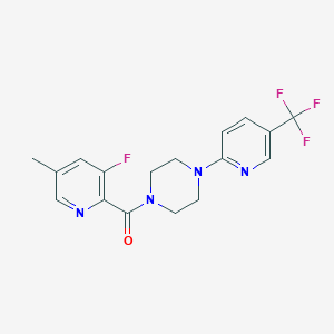 molecular formula C17H16F4N4O B2498810 1-(3-Fluoro-5-methylpyridine-2-carbonyl)-4-[5-(trifluoromethyl)pyridin-2-yl]piperazine CAS No. 2415526-63-3