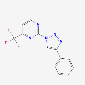 molecular formula C14H10F3N5 B2498815 4-甲基-2-(4-苯基-1H-1,2,3-三嗪-1-基)-6-(三氟甲基)嘧啶 CAS No. 860612-50-6
