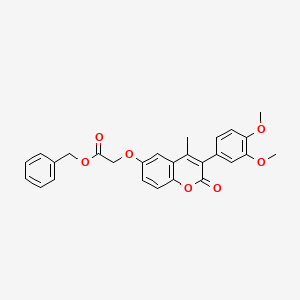 molecular formula C27H24O7 B2498817 苯甲基 2-[3-(3,4-二甲氧基苯基)-4-甲基-2-氧代咯色啉-6-基氧基]乙酸酯 CAS No. 869342-05-2
