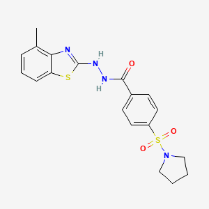 N'-(4-methylbenzo[d]thiazol-2-yl)-4-(pyrrolidin-1-ylsulfonyl)benzohydrazide